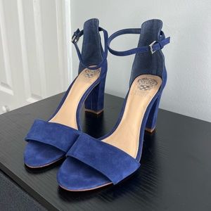 Vince Camuto Corlina Ankle Strap Blue Suede Sandal